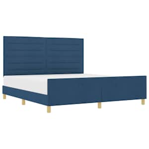 Rám postele s čelo Modrá 180 x 200 cm textil - obrázek 2