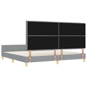 Rám postele s čelo Světle šedá 200 x 200 cm textil - obrázek 9