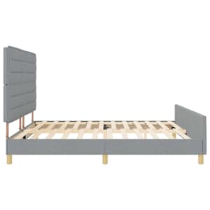Rám postele s čelo Světle šedá 200 x 200 cm textil - obrázek 8