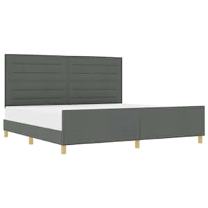 Rám postele s čelo Tmavě šedá 200 x 200 cm textil - obrázek 2