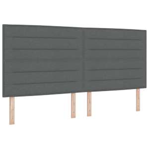 Rám postele s čelo Tmavě šedá 200 x 200 cm textil - obrázek 6