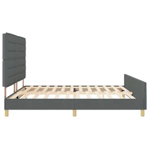 Rám postele s čelo Tmavě šedá 200 x 200 cm textil - obrázek 8