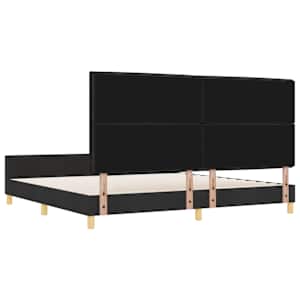 Rám postele s čelo Černá 200 x 200 cm textil - obrázek 9