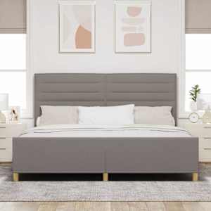 Rám postele s čelo Taupe 200 x 200 cm textil - obrázek 3