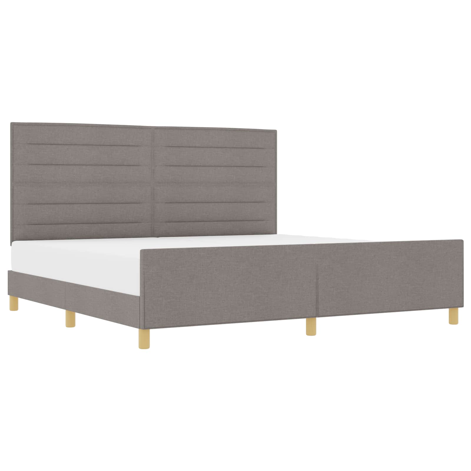 vidaXL Bedframe met hoofdeinde Taupe 200 x 200 cm Stof, foto 3