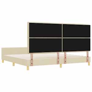 Rám postele s čelo Krémová 200 x 200 cm textil - obrázek 9