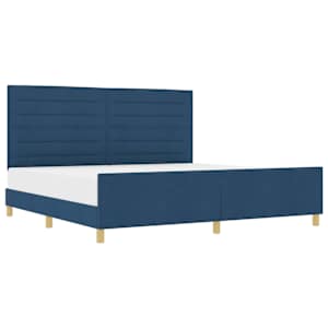 Rám postele s čelo Modrá 200 x 200 cm textil - obrázek 2