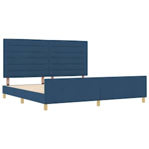 Rám postele s čelo Modrá 200 x 200 cm textil - obrázek 5