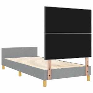 Rám postele s čelo Světle šedá 80 x 200 cm textil - obrázek 9