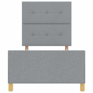 Rám postele s čelo Světle šedá 80 x 200 cm textil - obrázek 7