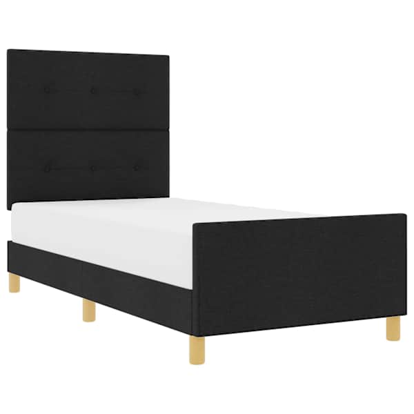 vidaXL Voodi raam peaga Must 80 x 200 cm kangas