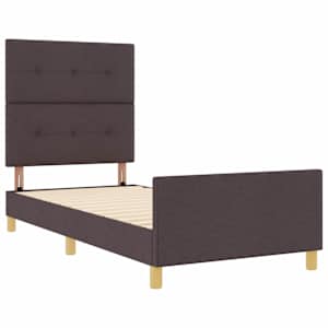 Rám postele s čelo Tmavě hnědá 80 x 200 cm textil - obrázek 5