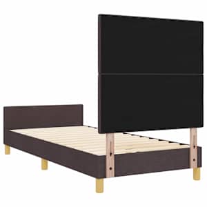 Rám postele s čelo Tmavě hnědá 80 x 200 cm textil - obrázek 9