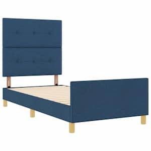 Rám postele s čelo Modrá 90 x 200 cm textil - obrázek 5
