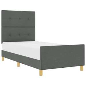 Rám postele s čelo Tmavě šedá 100 x 200 cm textil - obrázek 2