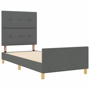 Rám postele s čelo Tmavě šedá 100 x 200 cm textil - obrázek 5