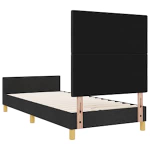 Rám postele s čelo Černá 100 x 200 cm textil - obrázek 9