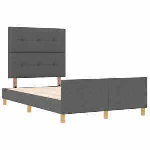 Rám postele s čelo Tmavě šedá 120 x 190 cm textil - obrázek 5