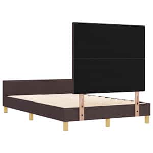 Rám postele s čelo Tmavě hnědá 120 x 190 cm textil - obrázek 9