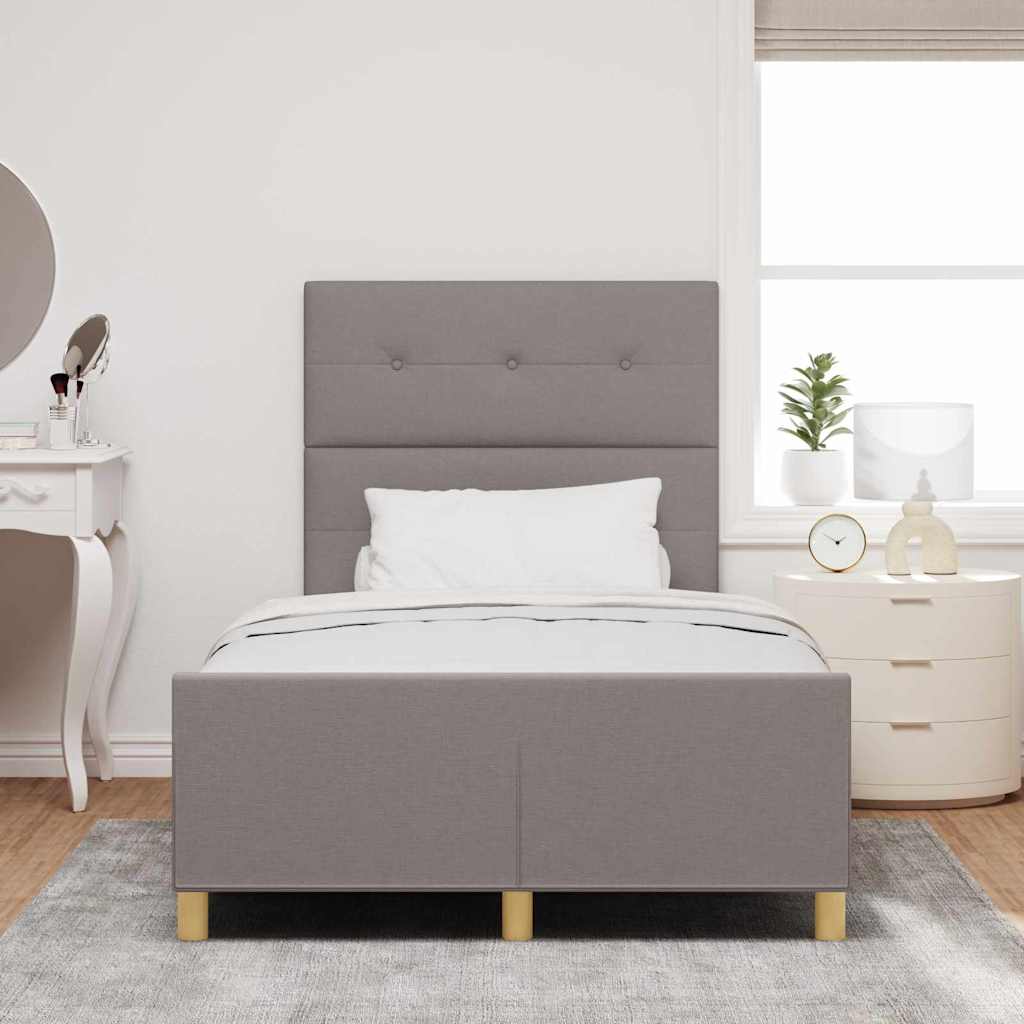 Rám postele s čelo Taupe 120 x 190 cm textil - obrázek 3