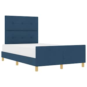 Rám postele s čelo Modrá 120 x 190 cm textil - obrázek 2