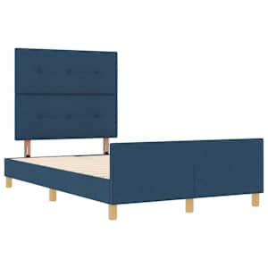 Rám postele s čelo Modrá 120 x 190 cm textil - obrázek 5