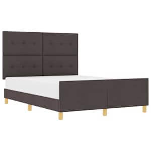 Rám postele s čelo Tmavě hnědá 140 x 190 cm textil - obrázek 2