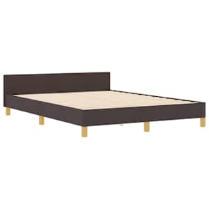 Rám postele s čelo Tmavě hnědá 140 x 190 cm textil - obrázek 4