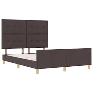 Rám postele s čelo Tmavě hnědá 140 x 190 cm textil - obrázek 5
