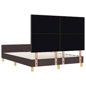Rám postele s čelo Tmavě hnědá 140 x 190 cm textil - obrázek 9