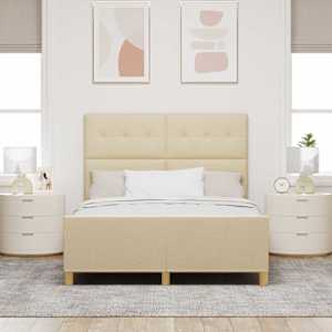 Rám postele s čelo Krémová 140 x 190 cm textil - obrázek 3