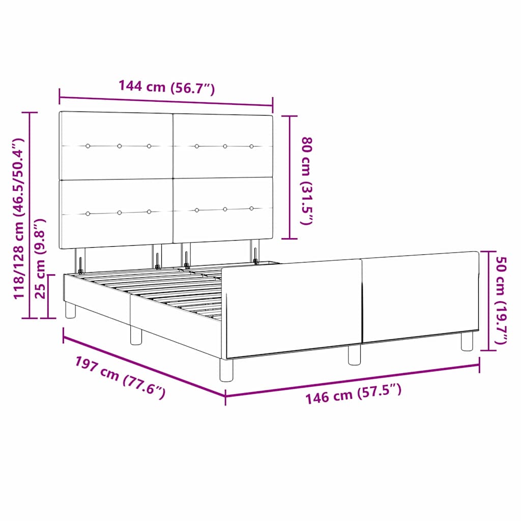 Rám postele s čelo Krémová 140 x 190 cm textil - obrázek 13