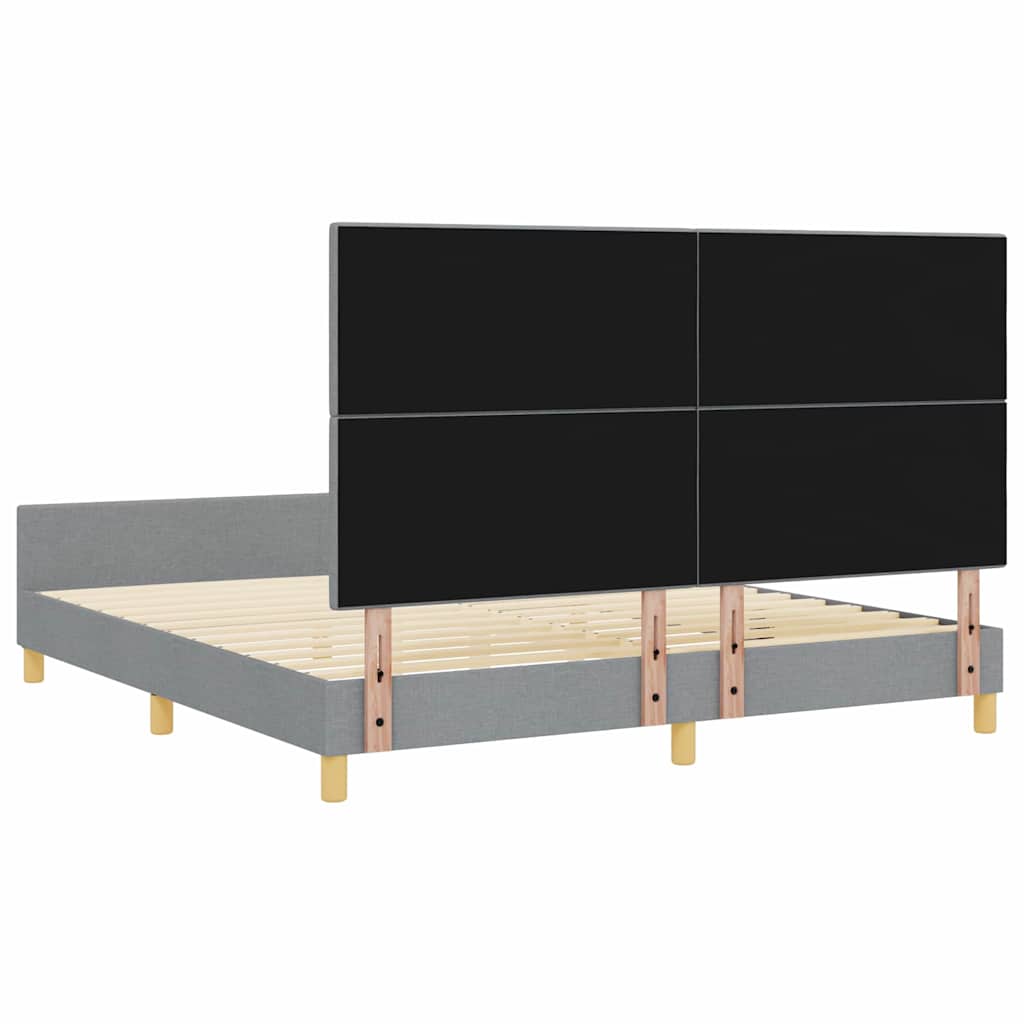 Rám postele s čelo Světle šedá 180 x 200 cm textil - obrázek 9