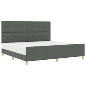 Rám postele s čelo Tmavě šedá 200 x 200 cm textil - obrázek 2