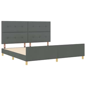 Rám postele s čelo Tmavě šedá 200 x 200 cm textil - obrázek 5