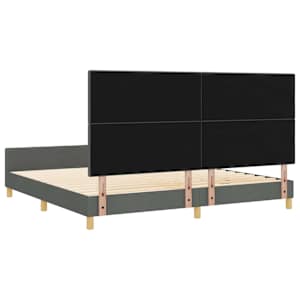 Rám postele s čelo Tmavě šedá 200 x 200 cm textil - obrázek 9