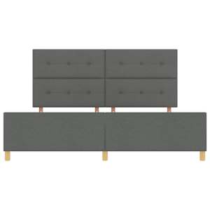 Rám postele s čelo Tmavě šedá 200 x 200 cm textil - obrázek 7