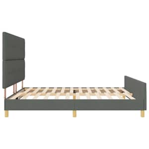 Rám postele s čelo Tmavě šedá 200 x 200 cm textil - obrázek 8