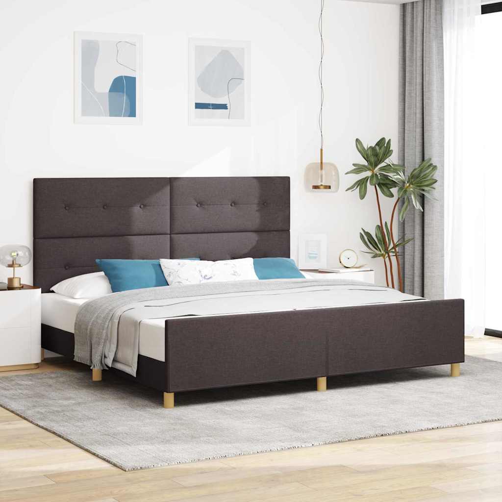 voodiraam tumepruun 200x200 cm kangas