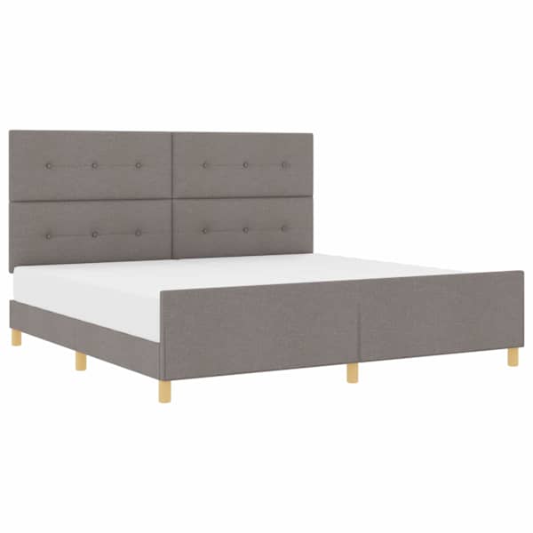 vidaXL Voodi raam peaga Pruunikashall 200 x 200 cm kangas
