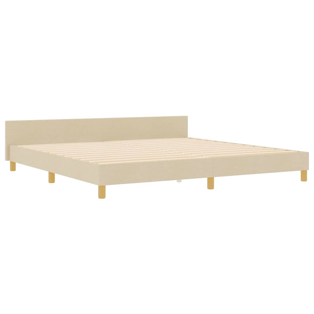 Rám postele s čelo Krémová 200 x 200 cm textil - obrázek 4