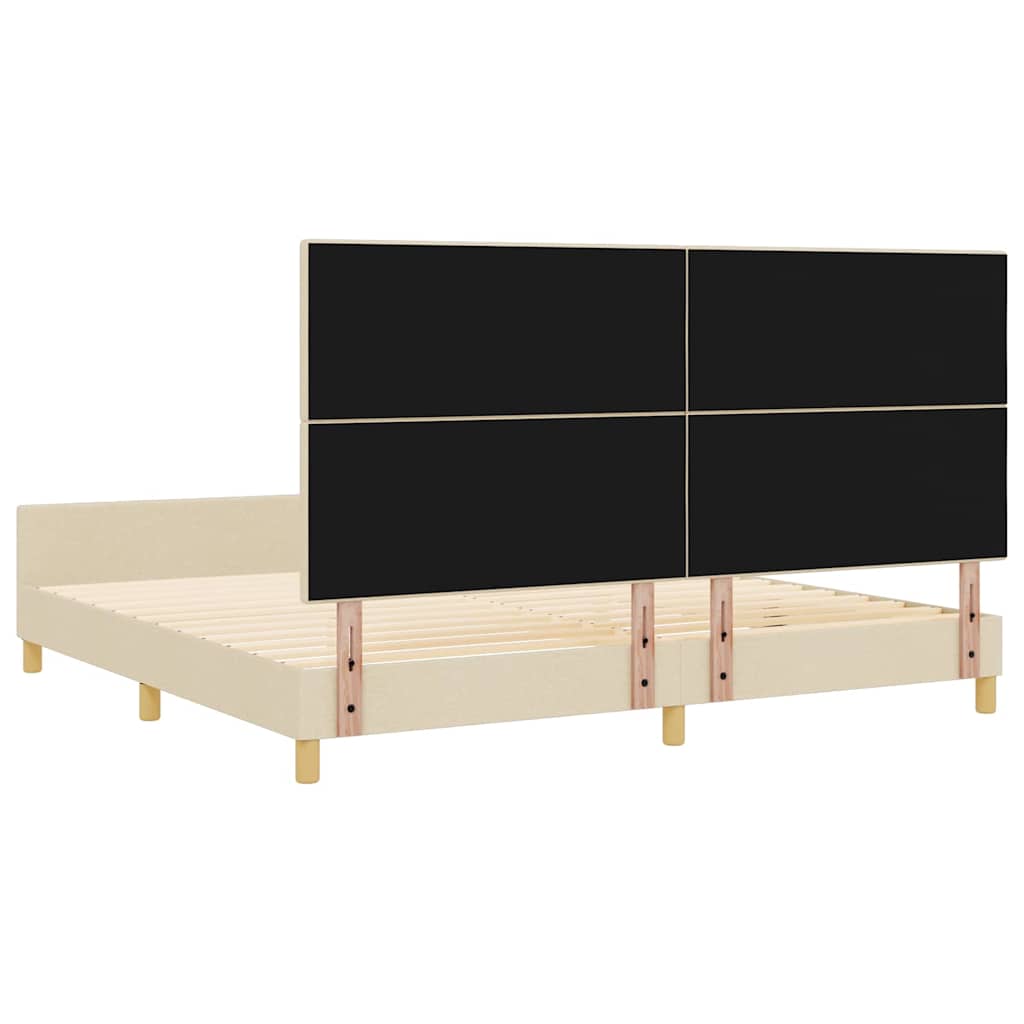 Rám postele s čelo Krémová 200 x 200 cm textil - obrázek 8