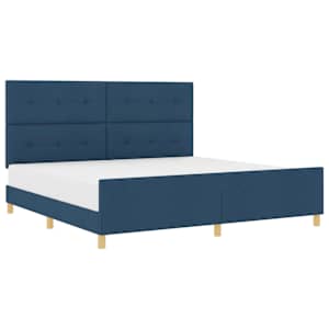 Rám postele s čelo Modrá 200 x 200 cm textil - obrázek 2