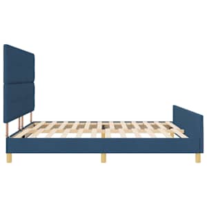 Rám postele s čelo Modrá 200 x 200 cm textil - obrázek 5