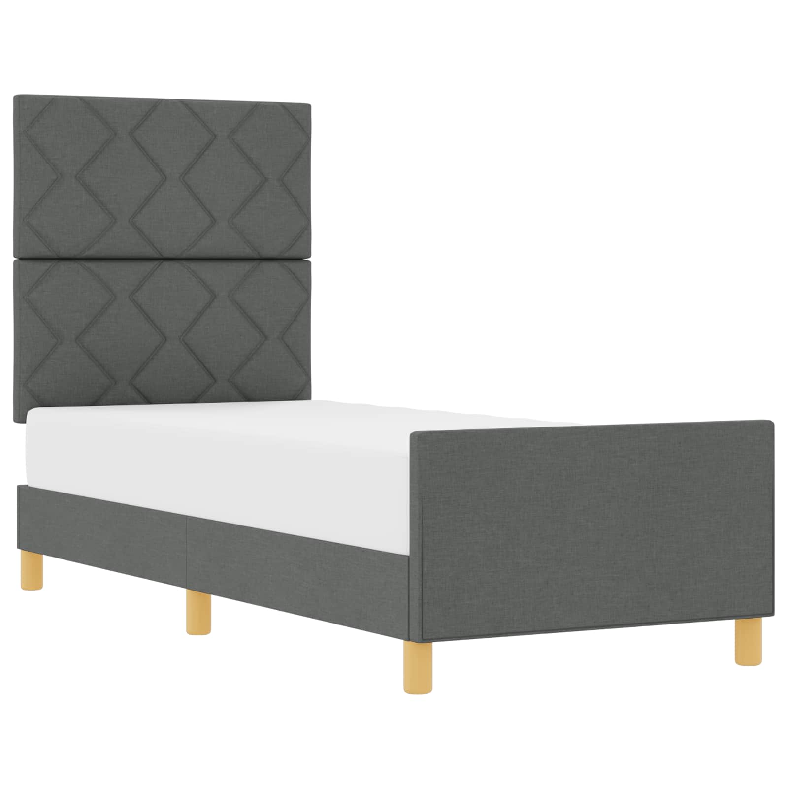 vidaXL Bedframe met hoofdeinde Donkergrijs 80 x 200 cm Stof grijs, foto 3