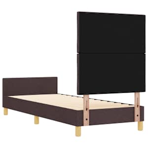 Rám postele s čelo Tmavě hnědá 80 x 200 cm textil - obrázek 7