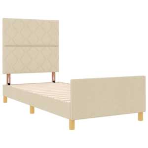 Rám postele s čelo Krémová 90 x 190 cm textil - obrázek 5