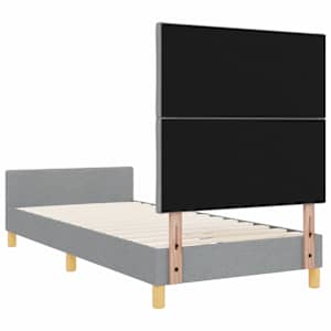 Rám postele s čelo Světle šedá 90 x 200 cm textil - obrázek 9