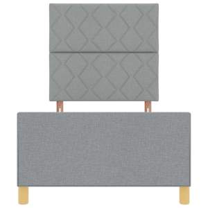 Rám postele s čelo Světle šedá 90 x 200 cm textil - obrázek 7