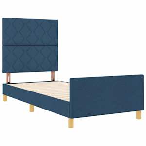 Rám postele s čelo Modrá 90 x 200 cm textil - obrázek 5